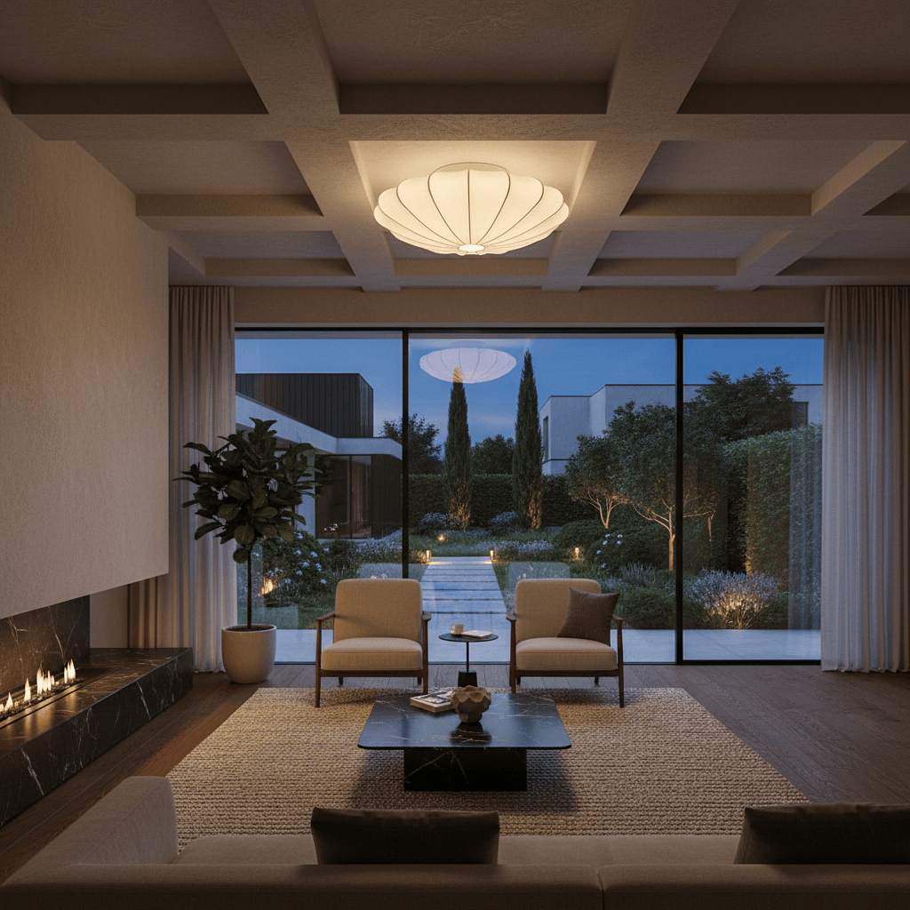 Elvora Ceiling Light | Shell Shaped Silk Flush Mount