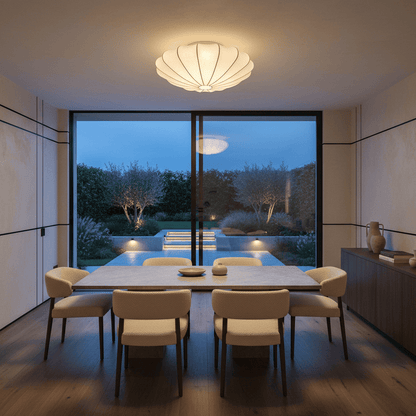 Elvora Ceiling Light | Shell Shaped Silk Flush Mount