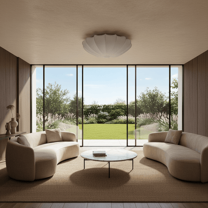 Elvora Ceiling Light | Shell Shaped Silk Flush Mount