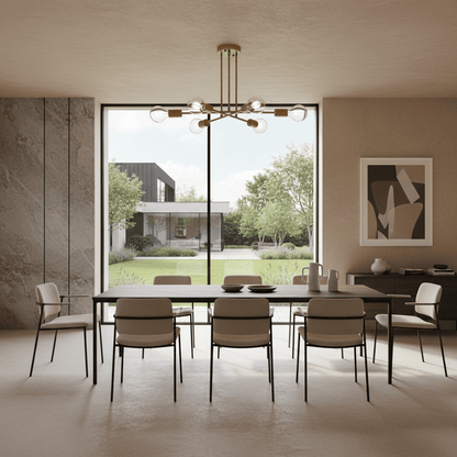 Elvora Ceiling Light | Sputnik Brass Semi Flush Design