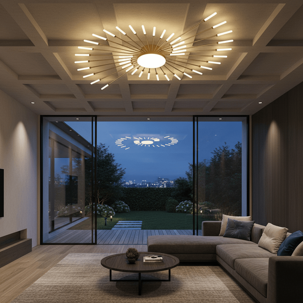 Elvora Ceiling Light | Sunburst Firework Design