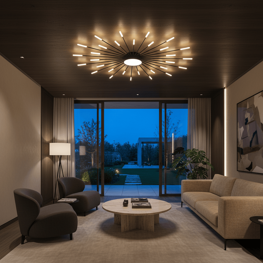 Elvora Ceiling Light | Sunburst Firework Design