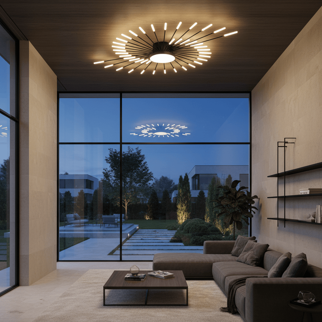 Elvora Ceiling Light | Sunburst Firework Design