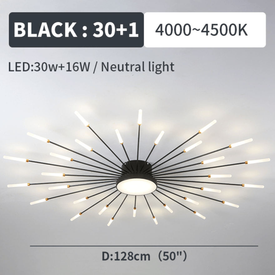 Elvora Ceiling Light | Sunburst Firework Design