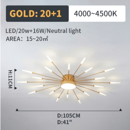 Elvora Ceiling Light | Sunburst Firework Design
