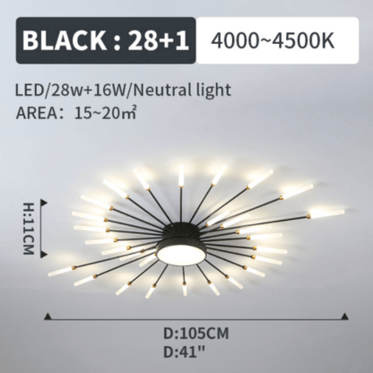 Elvora Ceiling Light | Sunburst Firework Design