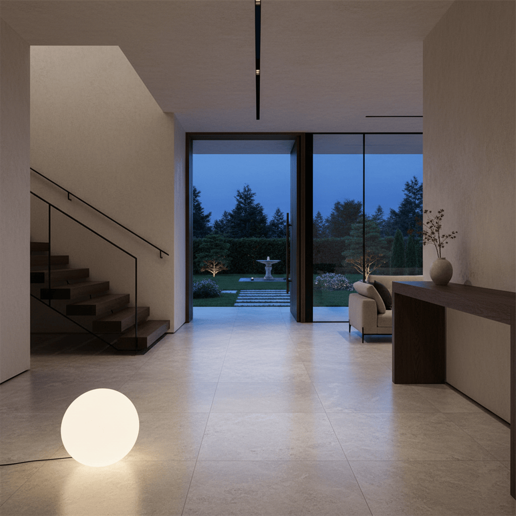 Elvora Floor Light | Glowing Sphere Ball Design