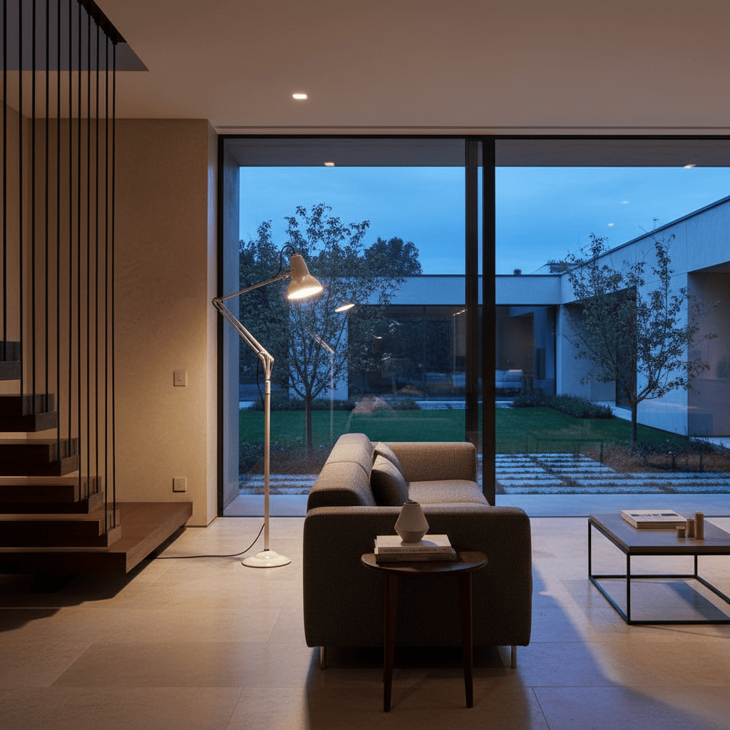 Elvora Floor Light | Industrial Spring Balance Design