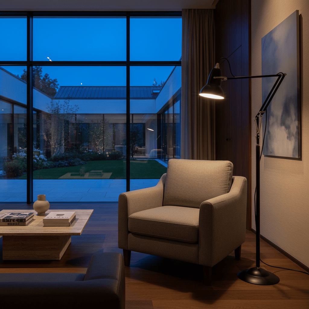Elvora Floor Light | Industrial Spring Balance Design