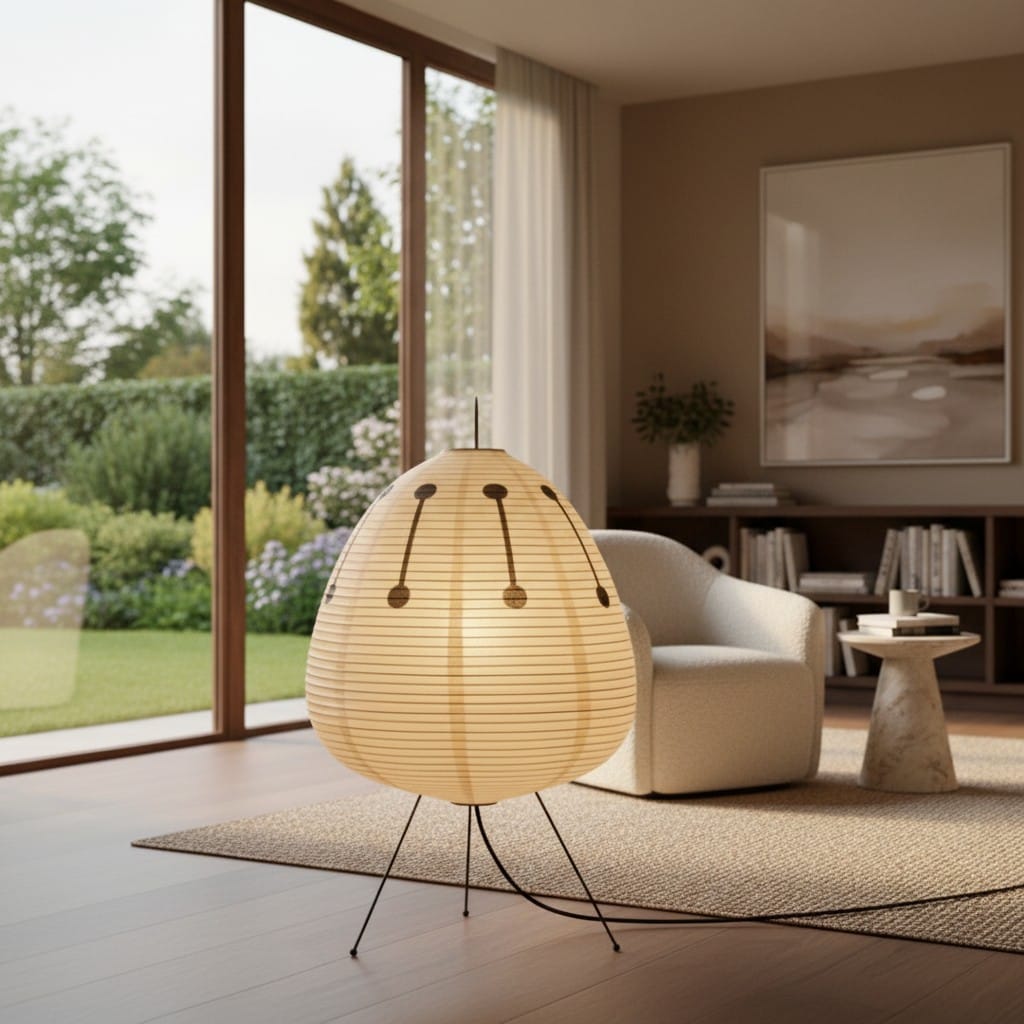Elvora Floor Light | Rice Paper Lantern Design