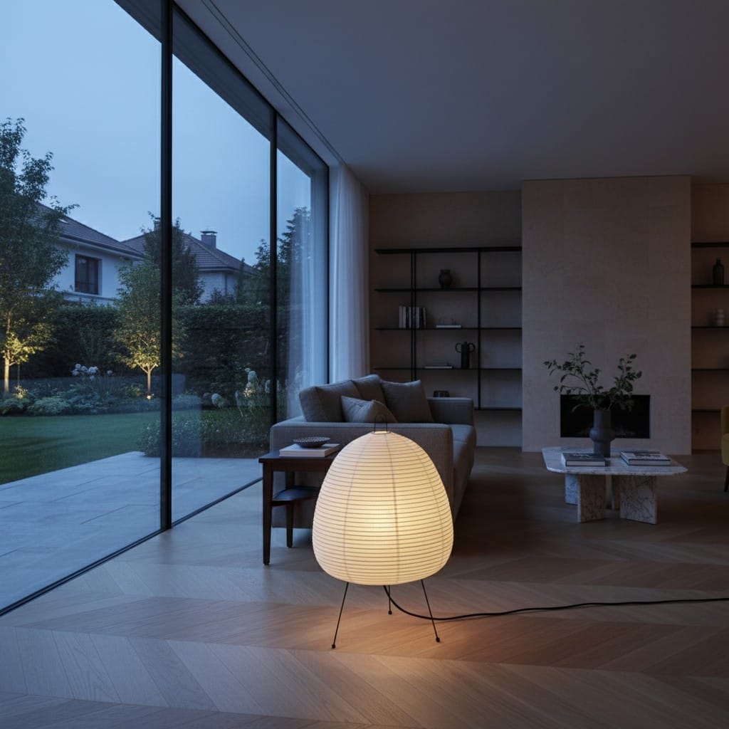 Elvora Floor Light | Rice Paper Lantern Design