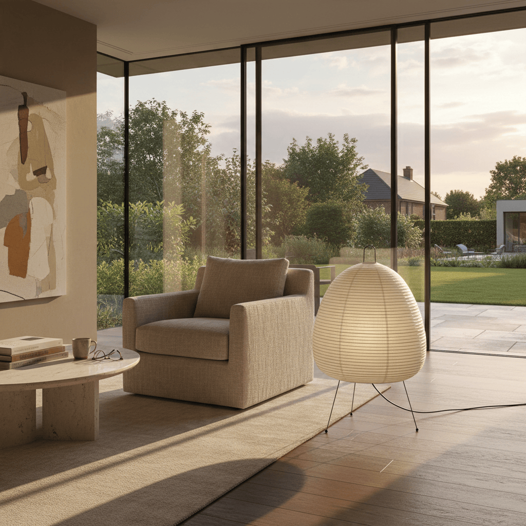 Elvora Floor Light | Rice Paper Lantern Design