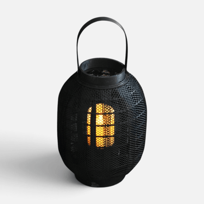 Elvora Floor Light | Woven Mesh Candle Lantern Design