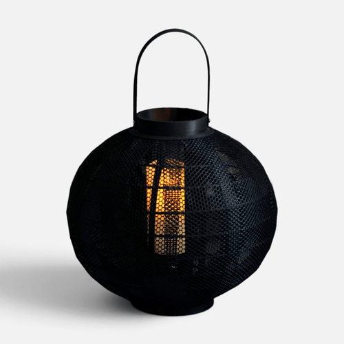 Elvora Floor Light | Woven Mesh Candle Lantern Design