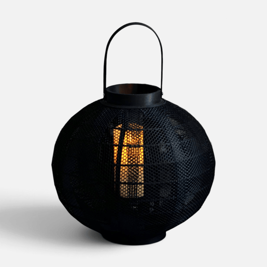 Elvora Floor Light | Woven Mesh Candle Lantern Design