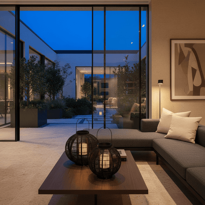 Elvora Floor Light | Woven Mesh Candle Lantern Design