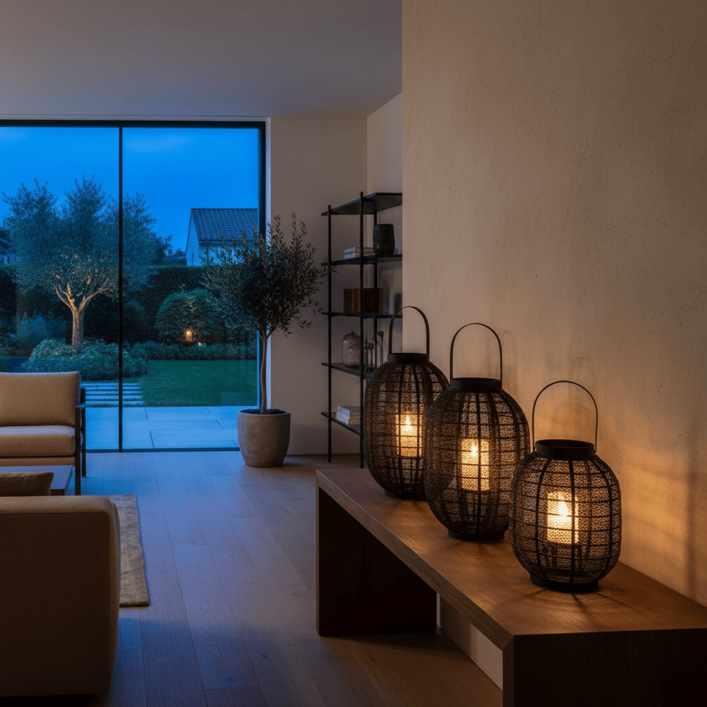 Elvora Floor Light | Woven Mesh Candle Lantern Design