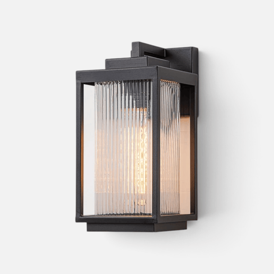 Elvora Wall Light | Ribbed Glass Lantern Design