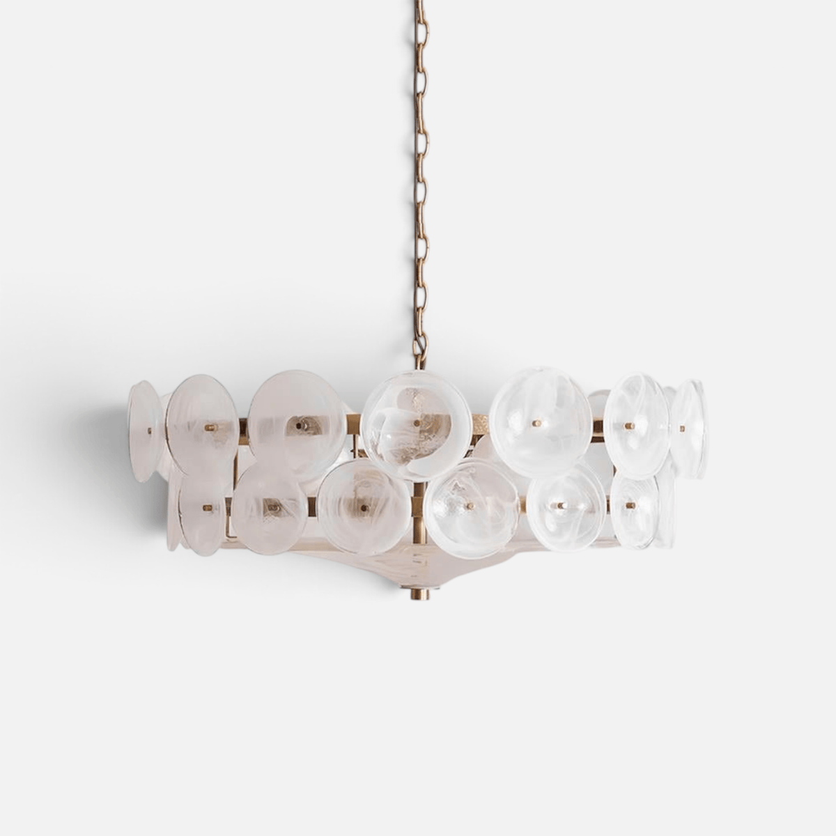 Elvora Pendant Light | Amber Glass Disc Chandelier