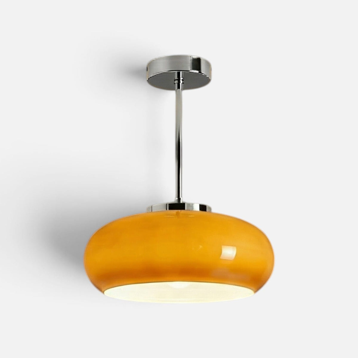 Elvora Pendant Light | Amber Glass Dome Design