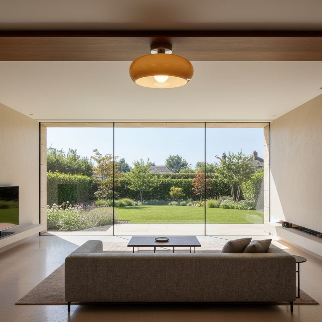 Elvora Pendant Light | Amber Glass Dome Design
