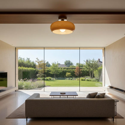Elvora Pendant Light | Amber Glass Dome Design