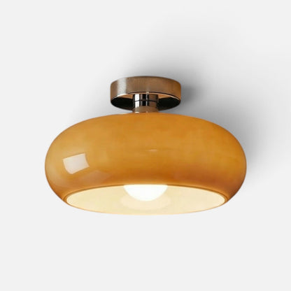 Elvora Pendant Light | Amber Glass Dome Design