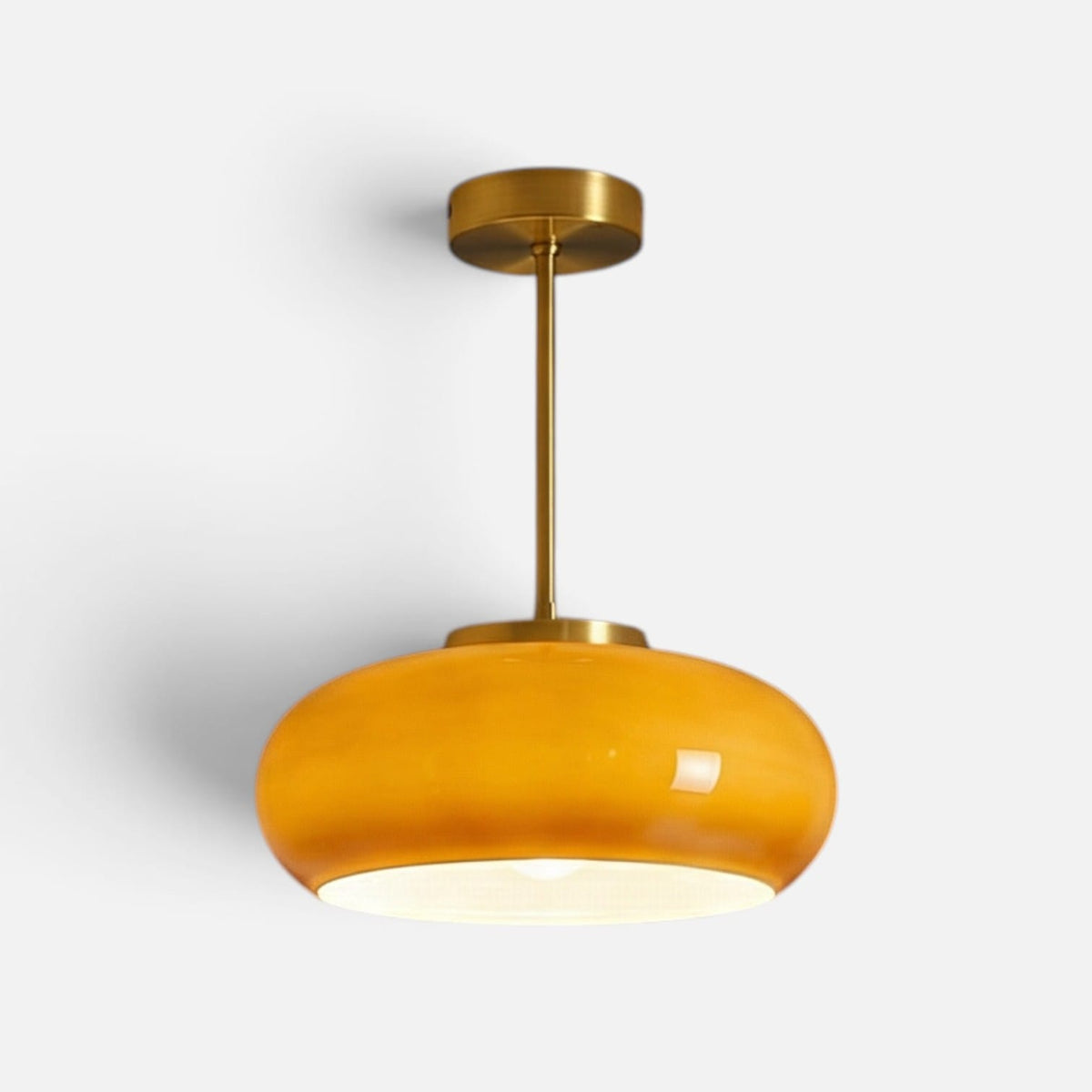Elvora Pendant Light | Amber Glass Dome Design