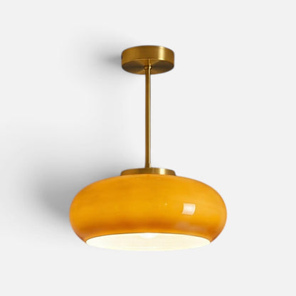 Elvora Pendant Light | Amber Glass Dome Design