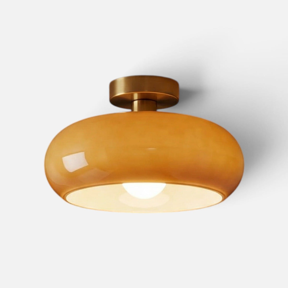 Elvora Pendant Light | Amber Glass Dome Design