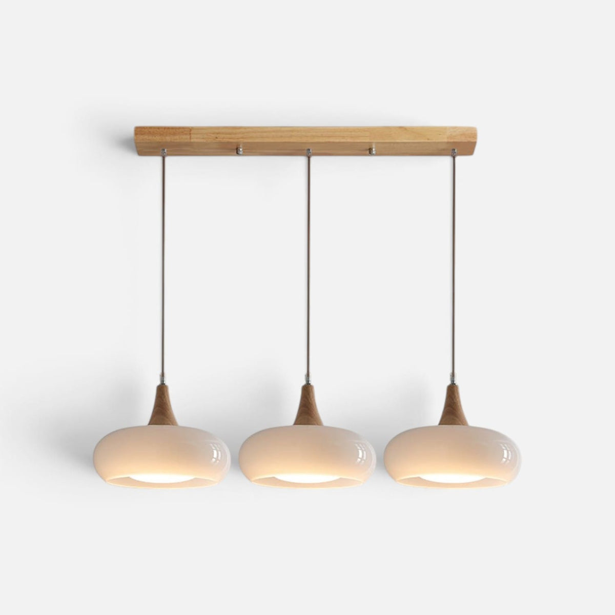 Elvora Pendant Light | Amber Glass Wood Design