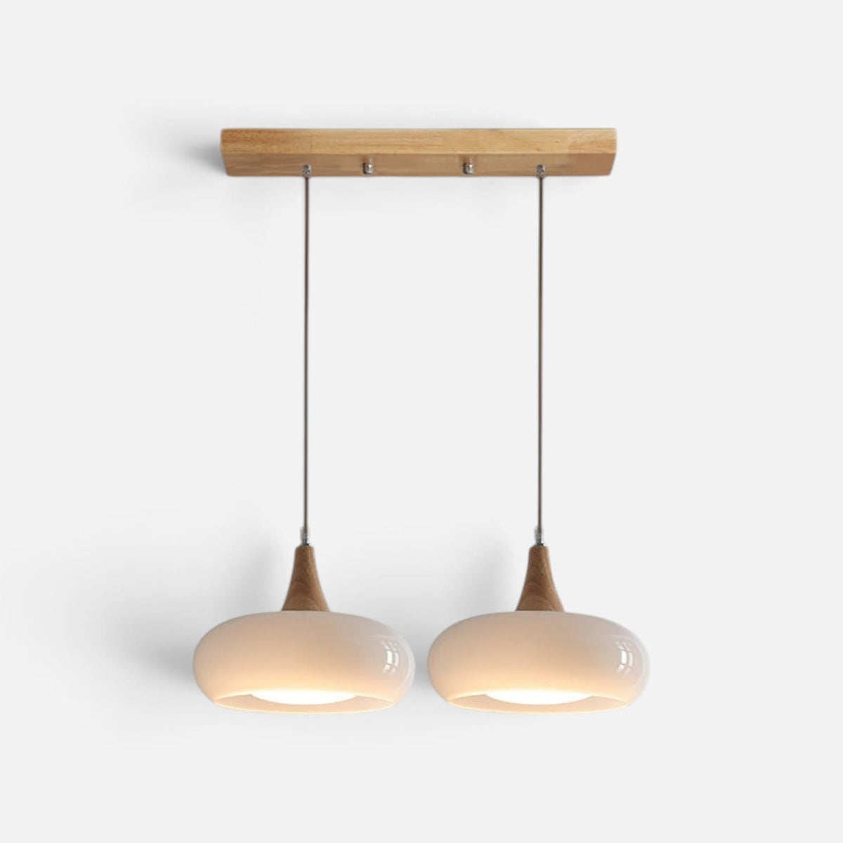 Elvora Pendant Light | Amber Glass Wood Design