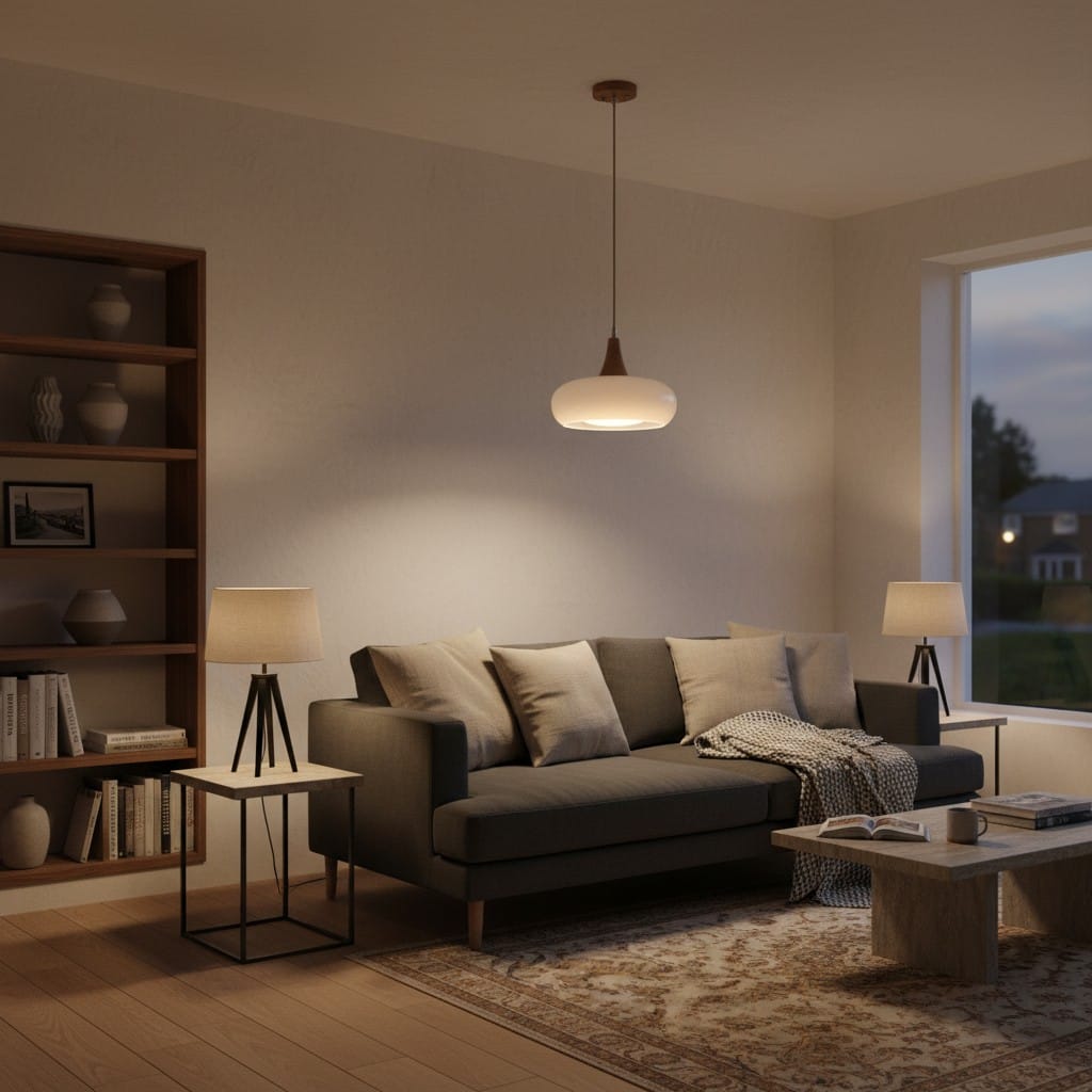Elvora Pendant Light | Amber Glass Wood Design