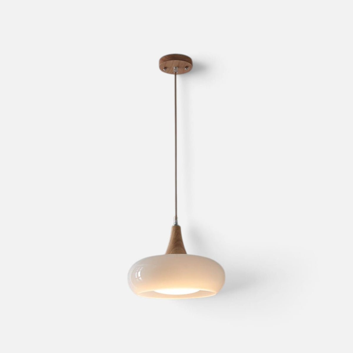 Elvora Pendant Light | Amber Glass Wood Design