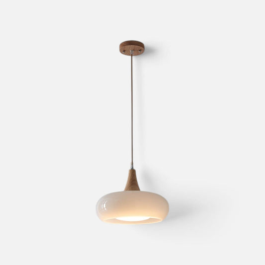 Elvora Pendant Light | Amber Glass Wood Design