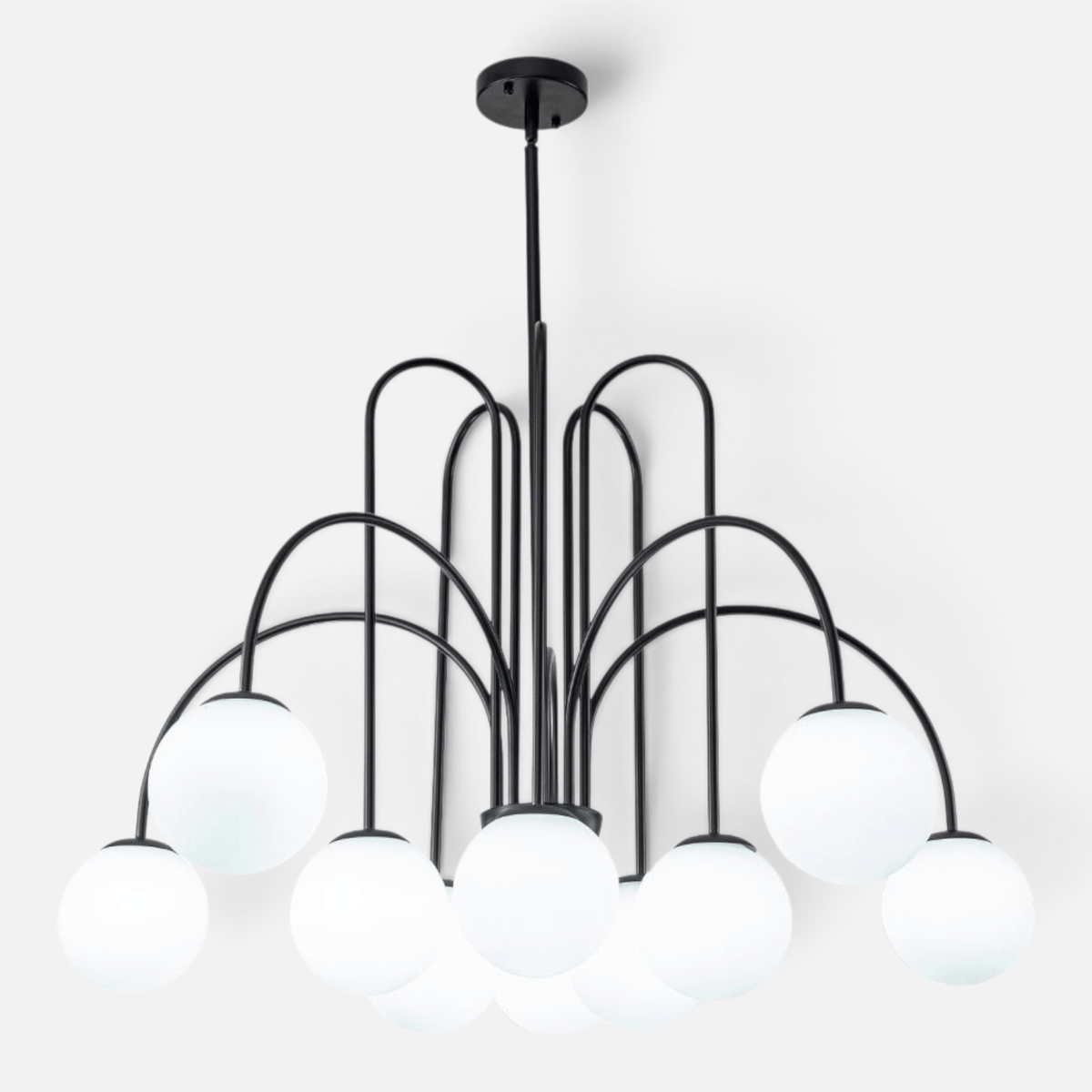 Elvora Pendant Light | Arched Arm Glass Chandelier