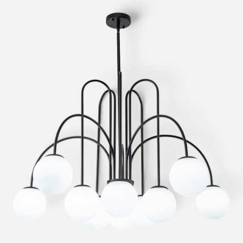 Elvora Pendant Light | Arched Arm Glass Chandelier