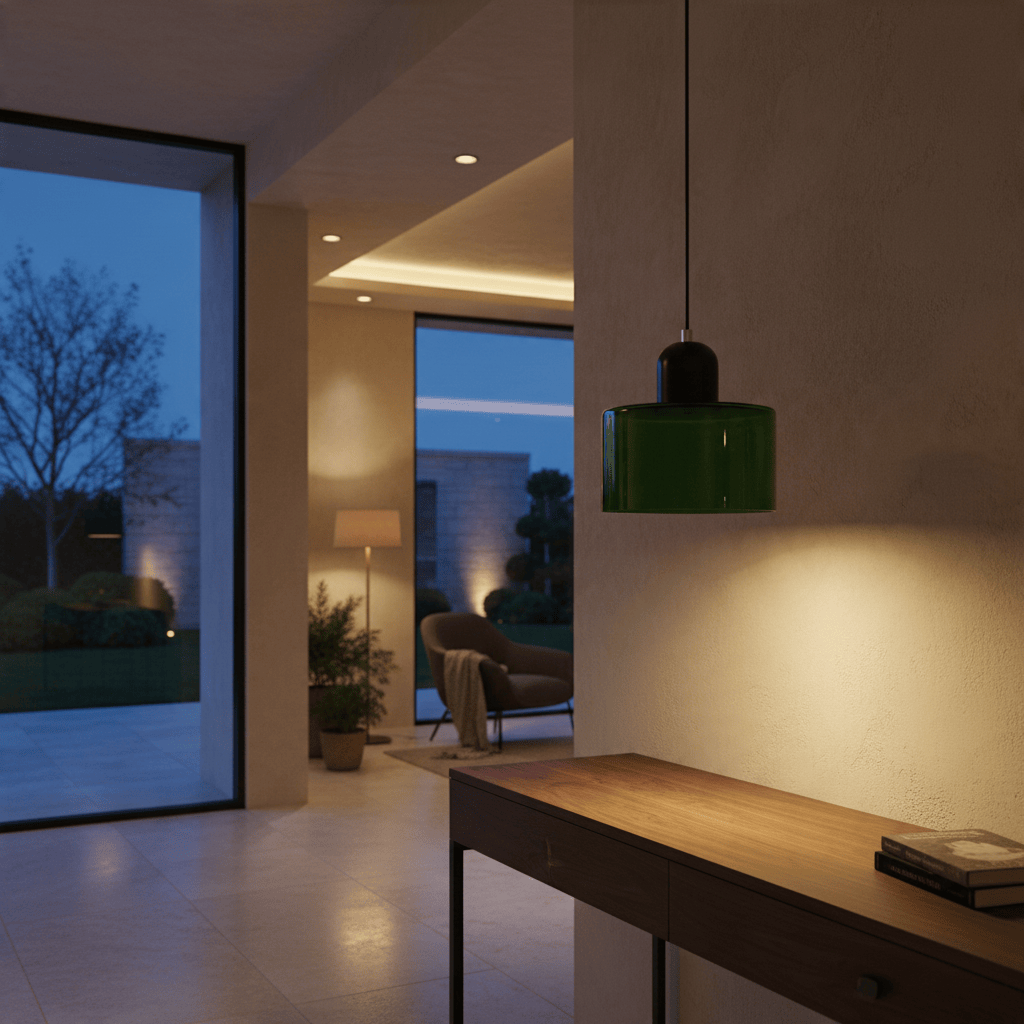Elvora Pendant Light | Bauhaus Coloured Glass Dome Design