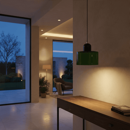 Elvora Pendant Light | Bauhaus Coloured Glass Dome Design