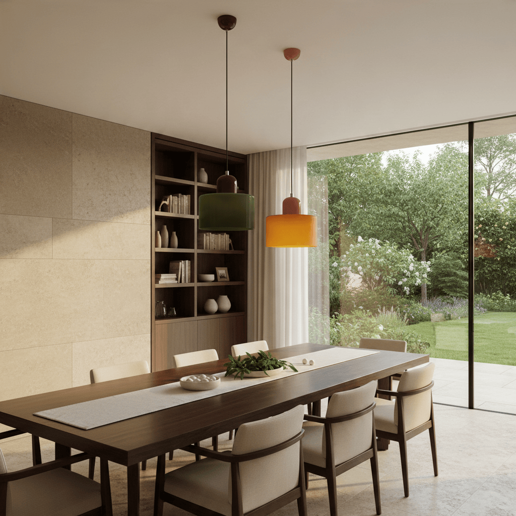Elvora Pendant Light | Bauhaus Coloured Glass Dome Design
