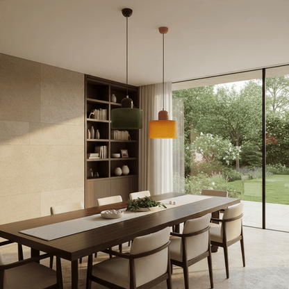 Elvora Pendant Light | Bauhaus Coloured Glass Dome Design