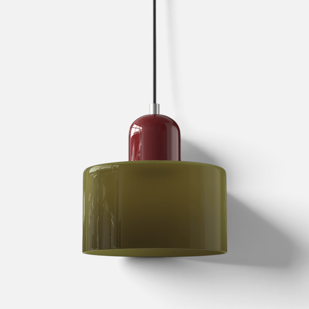 Elvora Pendant Light | Bauhaus Coloured Glass Dome Design