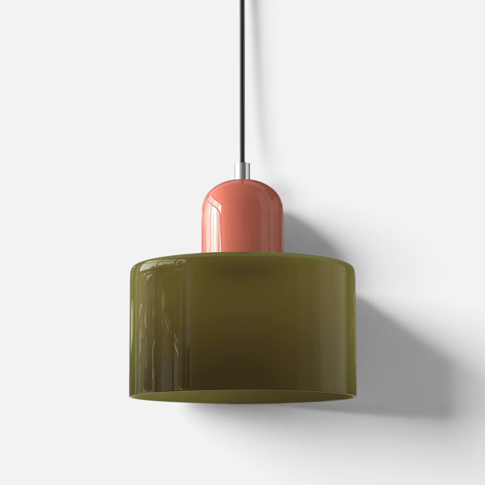 Elvora Pendant Light | Bauhaus Coloured Glass Dome Design