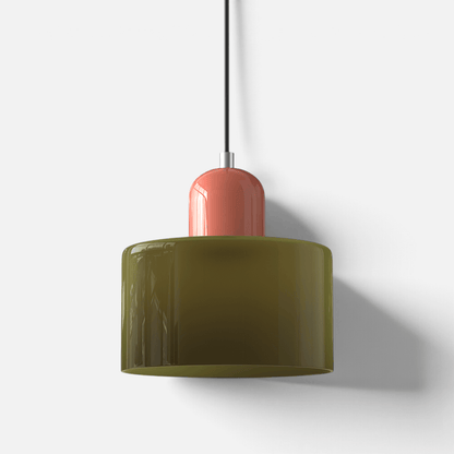 Elvora Pendant Light | Bauhaus Coloured Glass Dome Design