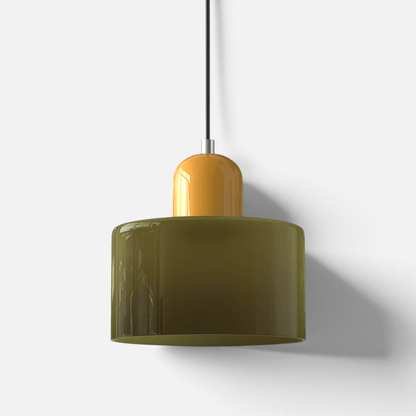 Elvora Pendant Light | Bauhaus Coloured Glass Dome Design