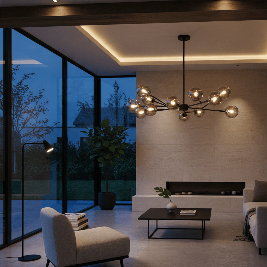 Elvora Pendant Light | Branching Glass Globe Chandelier