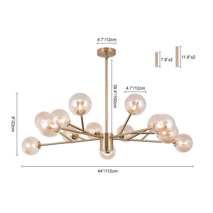 Elvora Pendant Light | Branching Glass Globe Chandelier
