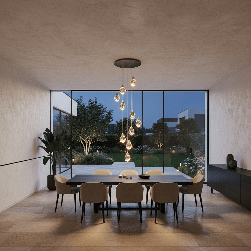 Elvora Pendant Light | Crystal Cluster Brass Design
