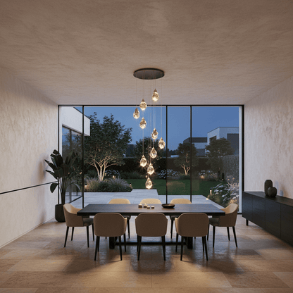 Elvora Pendant Light | Crystal Cluster Brass Design
