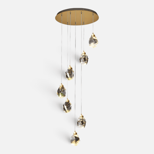 Elvora Pendant Light | Crystal Cluster Brass Design